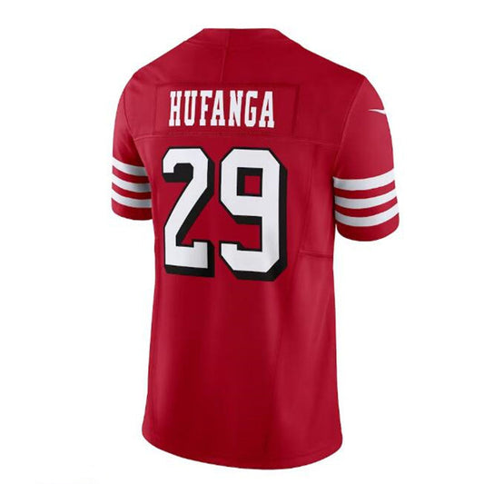 SF. 49ers #29 Talanoa Hufanga Scarlet Vapor Limited Jerseys Stitched American Football Jersey - Main View