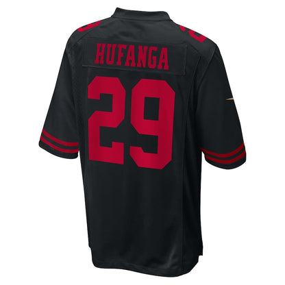Sf.49ers #29 Talanoa Hufanga Fashion Game Jersey Black Stitched American Football Jerseys - Main View