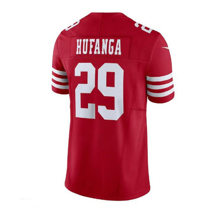 SF. 49ers #29 Talanoa Hufanga Vapor F.U.S.E. Limited Jersey - Scarlet Stitched American Football Jersey - Main View