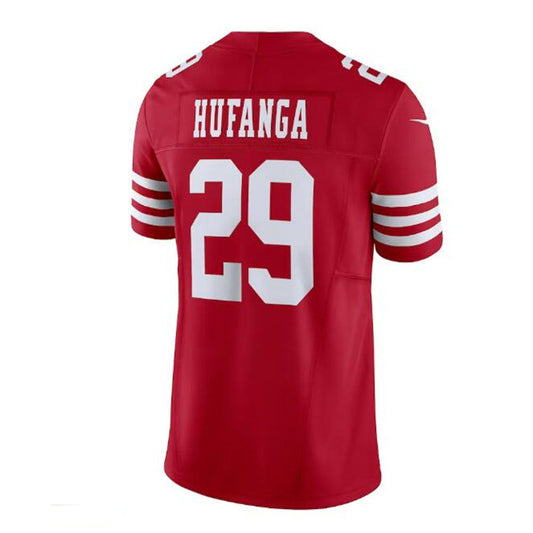 SF. 49ers #29 Talanoa Hufanga Vapor F.U.S.E. Limited Jersey - Scarlet Stitched American Football Jersey - Main View