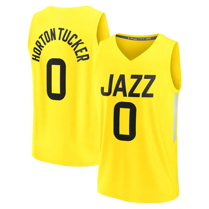 U.Jazz #0 Talen Horton-Tucker Fanatics Branded 2022-23 Fast Break Replica Player Jersey Icon Edition Yellow Stitched American Basketball Jersey - Main View