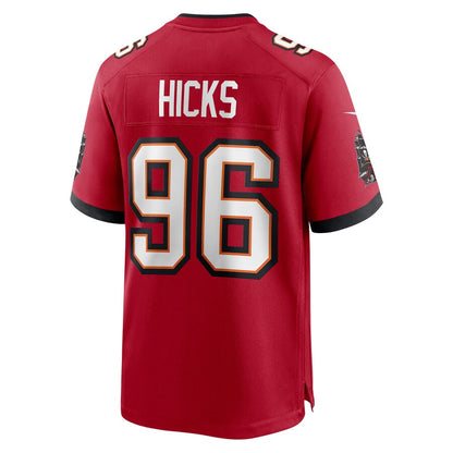 TB.Buccaneers #96 Akiem Hicks Red Game Player Jersey Stitched American Football Jerseys - Main View