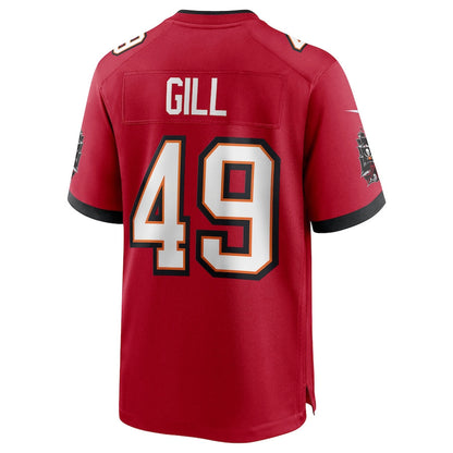 TB.Buccaneers #49 Cam Gill Red Game Jersey Stitched American Football Jerseys - Main View