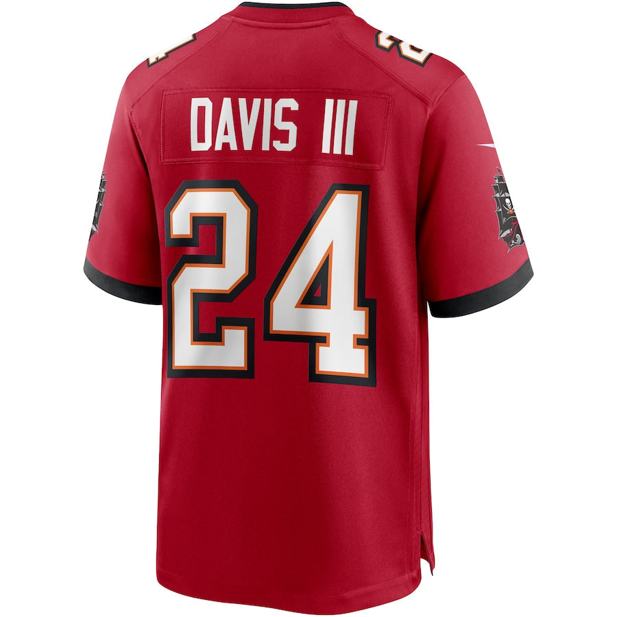 TB.Buccaneers #24 Carlton Davis III Red Game Player Jersey Stitched American Football Jerseys - Main View