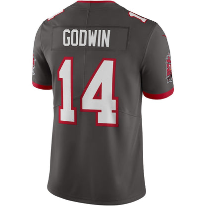 TB.Buccaneers #14 Chris Godwin Pewter Alternate Vapor Limited Jersey Stitched American Football Jerseys - Main View