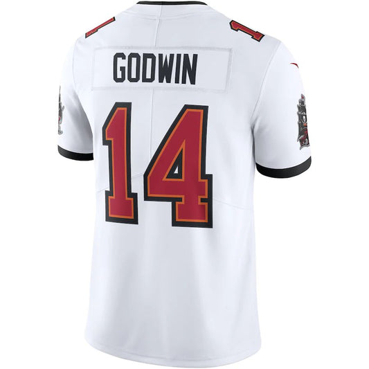 TB.Buccaneers #14 Chris Godwin White Vapor Limited Player Jersey Stitched American Football Jerseys - Main View