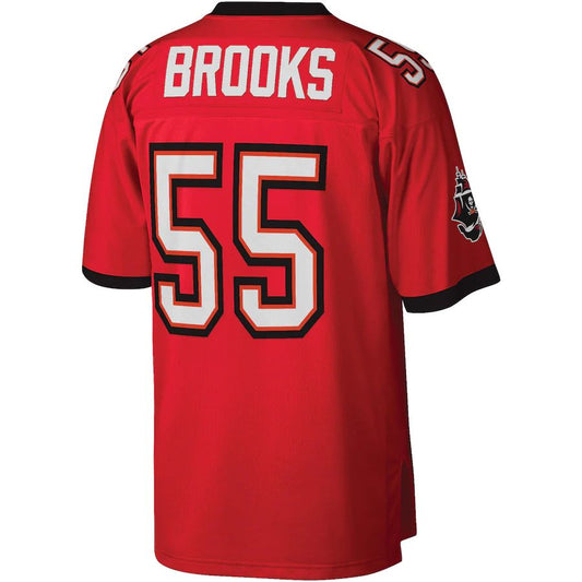 TB.Buccaneers #55 Derrick Brooks Mitchell & Ness Red Legacy Replica Jersey Stitched American Football Jerseys - Main View