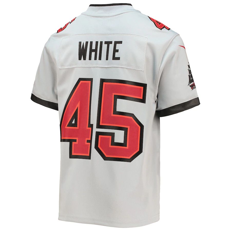 TB.Buccaneers #45 Devin White Gray Inverted Team Game Jersey Stitched American Football Jerseys - Main View