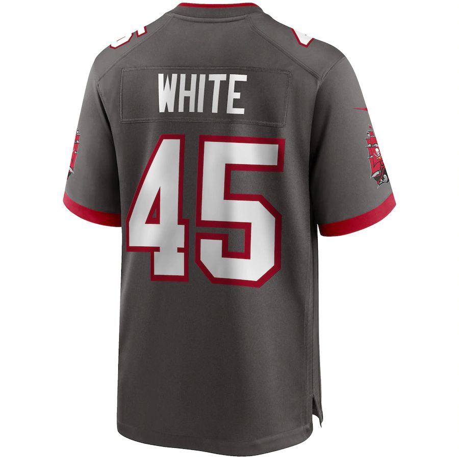 TB.Buccaneers #45 Devin White Pewter Game Jersey Stitched American Football Jerseys - Main View