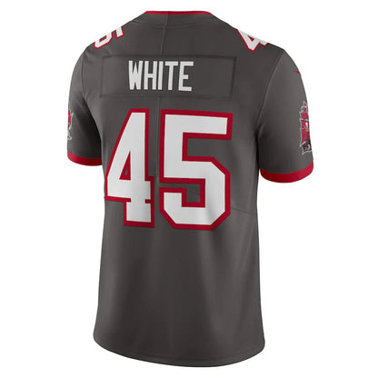 TB.Buccaneers #45 Devin White Pewter Vapor Limited Jersey Stitched American Football Jerseys - Main View