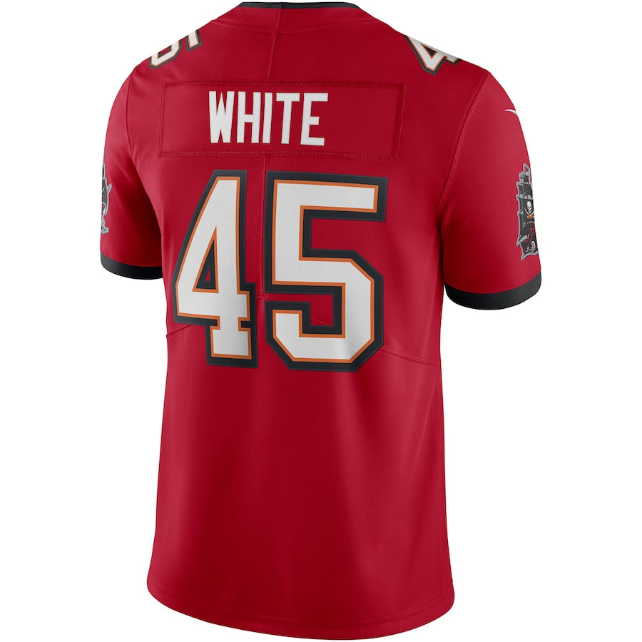 TB.Buccaneers #45 Devin White Red Vapor Limited Jersey Stitched American Football Jerseys - Main View