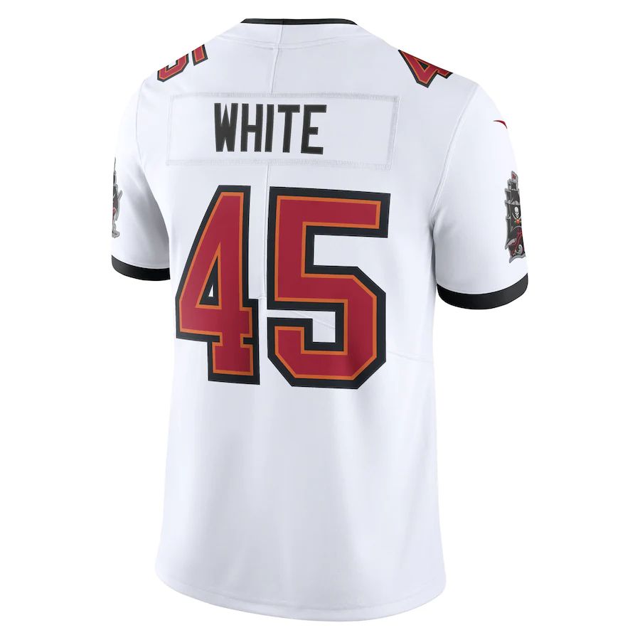 TB.Buccaneers #45 Devin White White Vapor Limited Player Jersey Stitched American Football Jerseys - Main View