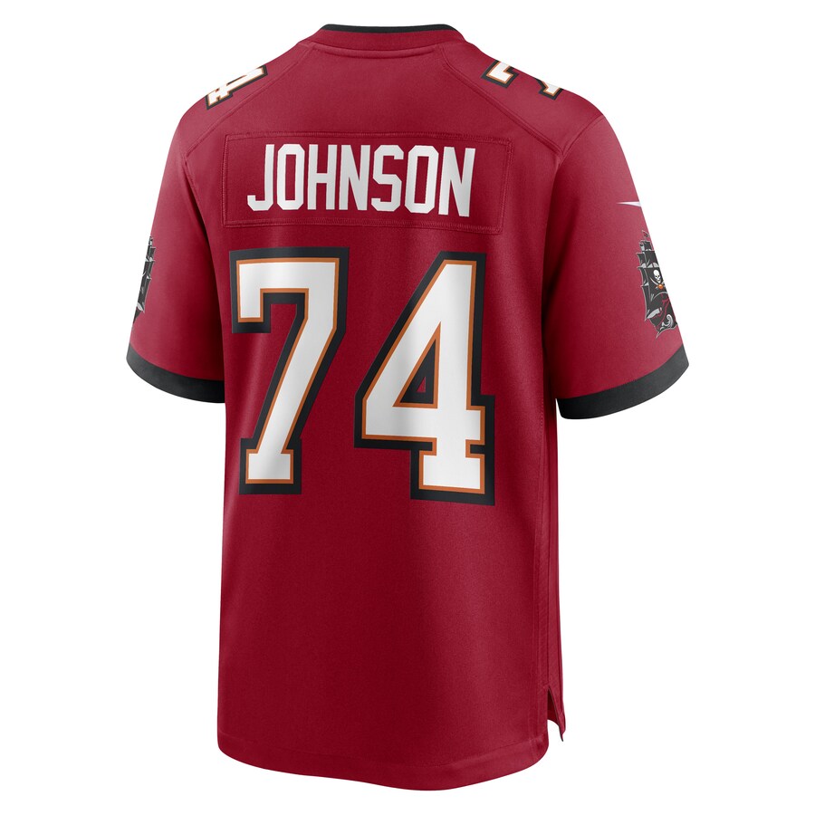 TB.Buccaneers #74 Fred Johnson Red Game Player Jersey Stitched American Football Jerseys - Main View