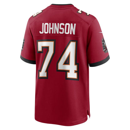 TB.Buccaneers #74 Fred Johnson Red Game Player Jersey Stitched American Football Jerseys - Main View
