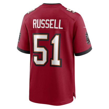 TB.Buccaneers #51 J.J. Russell Red Game Player Jersey Stitched American Football Jerseys - Main View