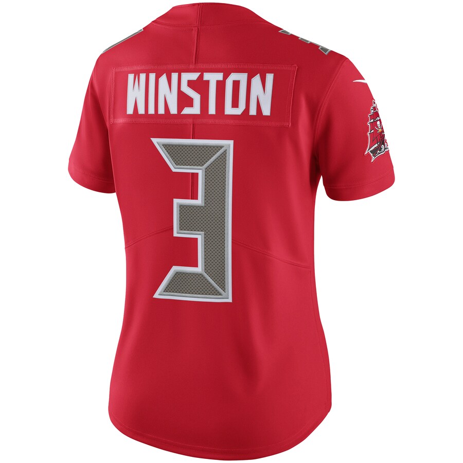 TB.Buccaneers #3 Jameis Winston Red Color Rush Limited Player Jersey Stitched American Football Jerseys - Main View