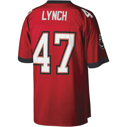 TB.Buccaneers #47 John Lynch Mitchell & Ness Red Legacy Replica Jersey Stitched American Football Jerseys - Main View