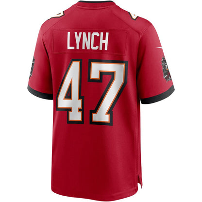 TB.Buccaneers #47 John Lynch  Red Game Retired Player Jersey Stitched American Football Jerseys - Main View