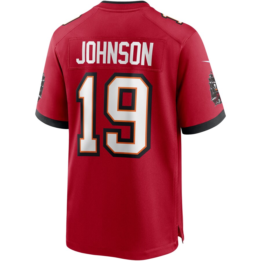 TB.Buccaneers #19 Keyshawn Johnson Red Game Retired Player Jersey Stitched American Football Jerseys - Main View