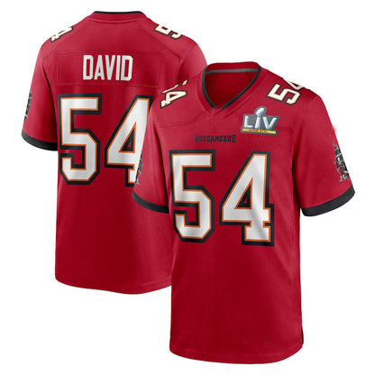 TB.Buccaneers #54 Lavonte David Red Super Bowl LV Game Jersey Stitched American Football Jerseys - Main View