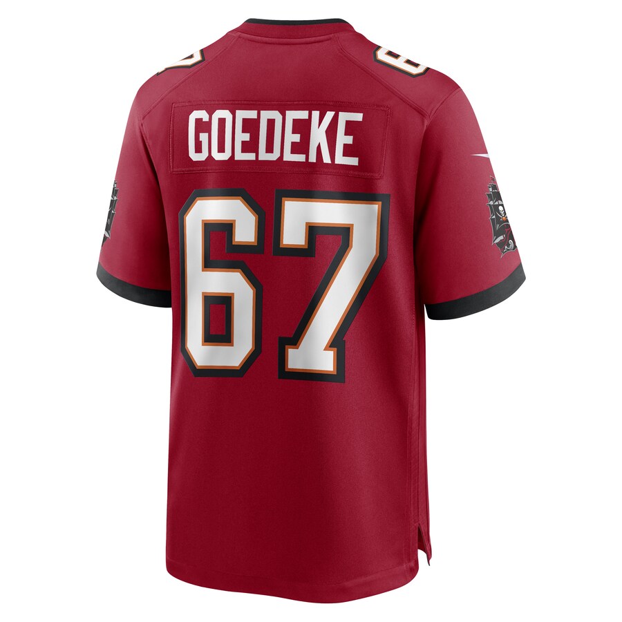 TB.Buccaneers #67 Luke Goedeke Red Game Player Jersey Stitched American Football Jerseys - Main View