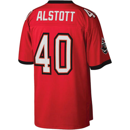 TB.Buccaneers #40 Mike Alstott Mitchell & Ness Red Legacy Replica Jersey Stitched American Football Jerseys - Main View