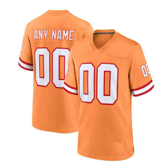Custom TB.Buccaneers Orange Throwback Game Jersey Stitched Jersey American Football Jerseys - Main View