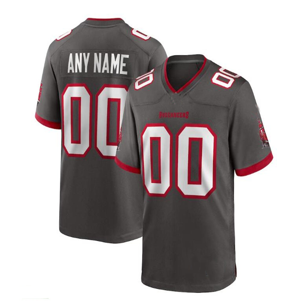 Custom TB.Buccaneers Pewter Alternate Game Jersey Stitched Jersey American Football Jerseys - Main View