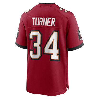 TB.Buccaneers #34 Nolan Turner Red Game Player Jersey Stitched American Football Jerseys - Main View