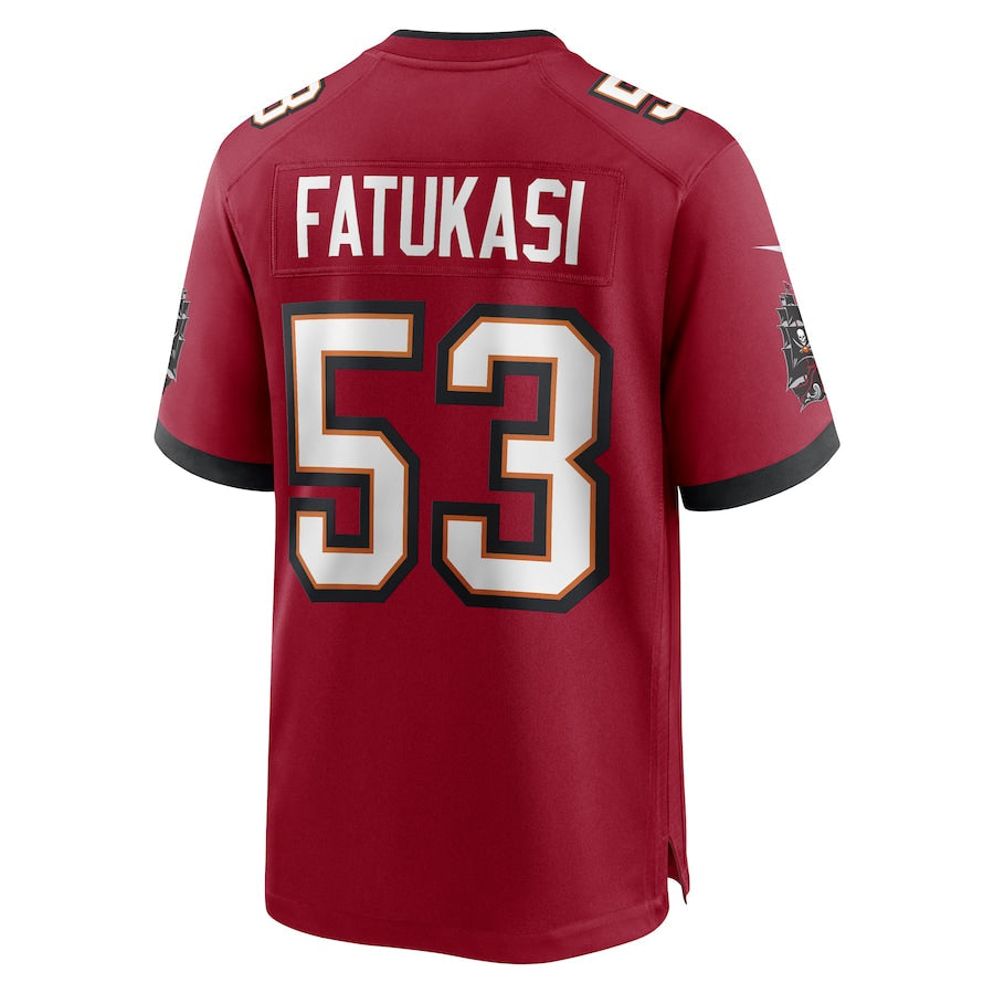 TB.Buccaneers #53 Olakunle Fatukasi Red Game Player Jersey Stitched American Football Jerseys - Main View