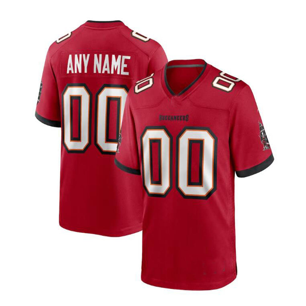 Custom TB.Buccaneers Red Game Jersey Stitched Jersey American Football Jerseys - Main View