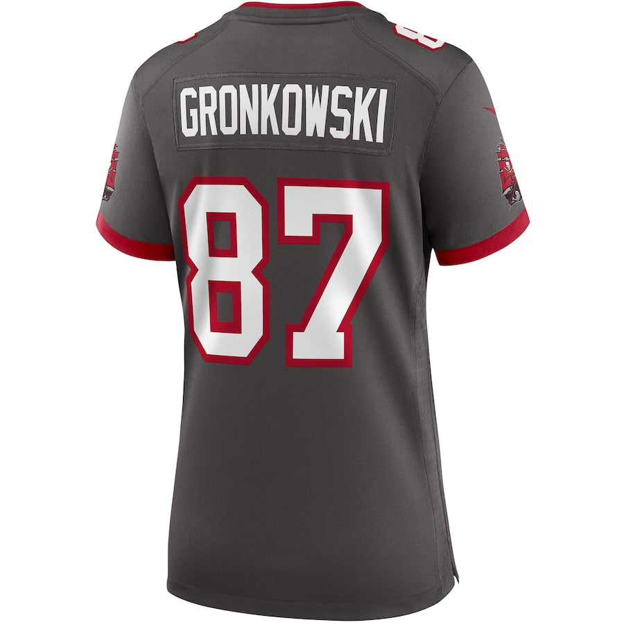 TB.Buccaneers #87 Rob Gronkowski Pewter Alternate Game Jersey Stitched American Football Jerseys - Main View