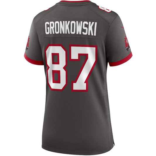 TB.Buccaneers #87 Rob Gronkowski Pewter Alternate Game Jersey Stitched American Football Jerseys - Main View