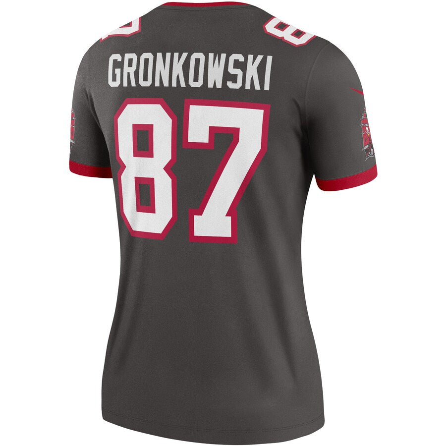 TB.Buccaneers #87 Rob Gronkowski Pewter Alternate Legend Jersey Stitched American Football Jerseys - Main View