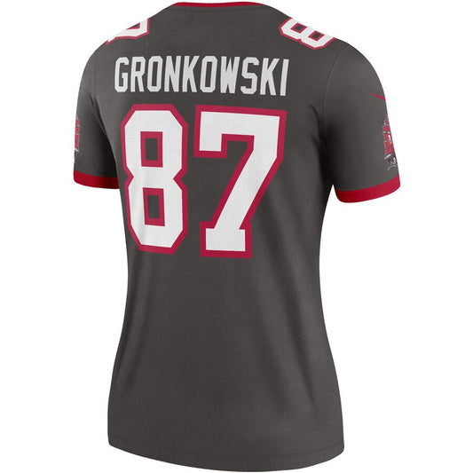 TB.Buccaneers #87 Rob Gronkowski Pewter Alternate Legend Jersey Stitched American Football Jerseys - Main View