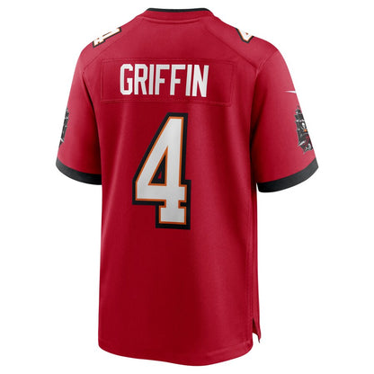TB.Buccaneers #4 Ryan Griffin Red Game Jersey Stitched American Football Jerseys - Main View