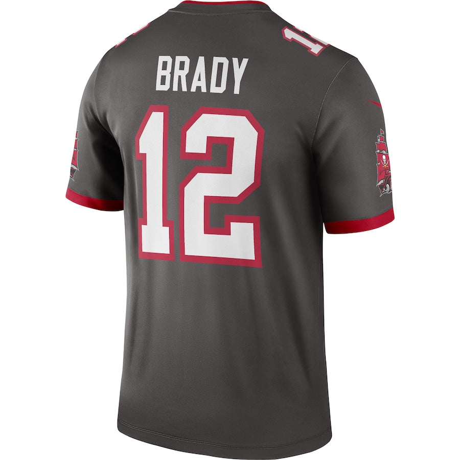 TB.Buccaneers #12 Tom Brady Pewter Alternate Game Jersey Stitched American Football Jerseys - Main View