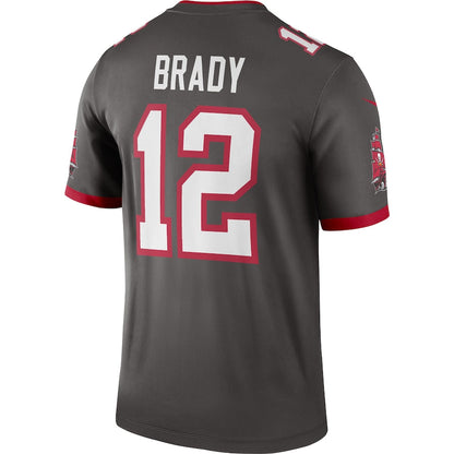 TB.Buccaneers #12 Tom Brady Pewter Alternate Game Jersey Stitched American Football Jerseys - Main View