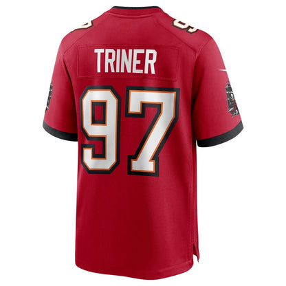 TB.Buccaneers #97 Zach Triner Red Game Jersey Stitched American Football Jerseys - Main View