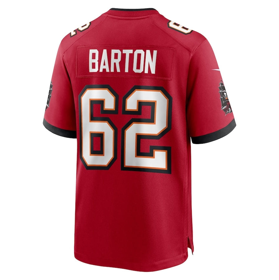 TB.Buccaneers #62 Graham Barton 2024 Draft First Round Pick Player Game Jersey - Red American Football Jerseys - Main View