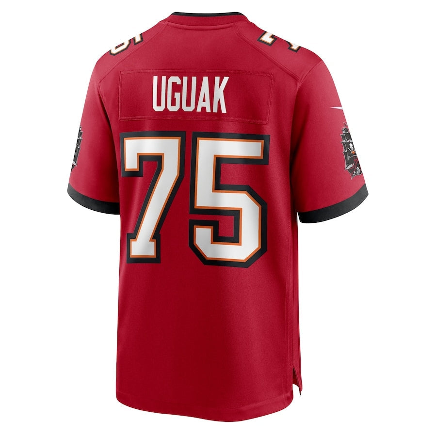 TB.Buccaneers #75 Lwal Uguak Game Jersey - Red American Football Jerseys - Main View