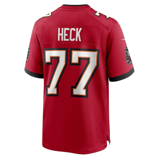 TB.Buccaneers #77 Charlie Heck Red Team Game Stitched American Football Jerseys - Main View