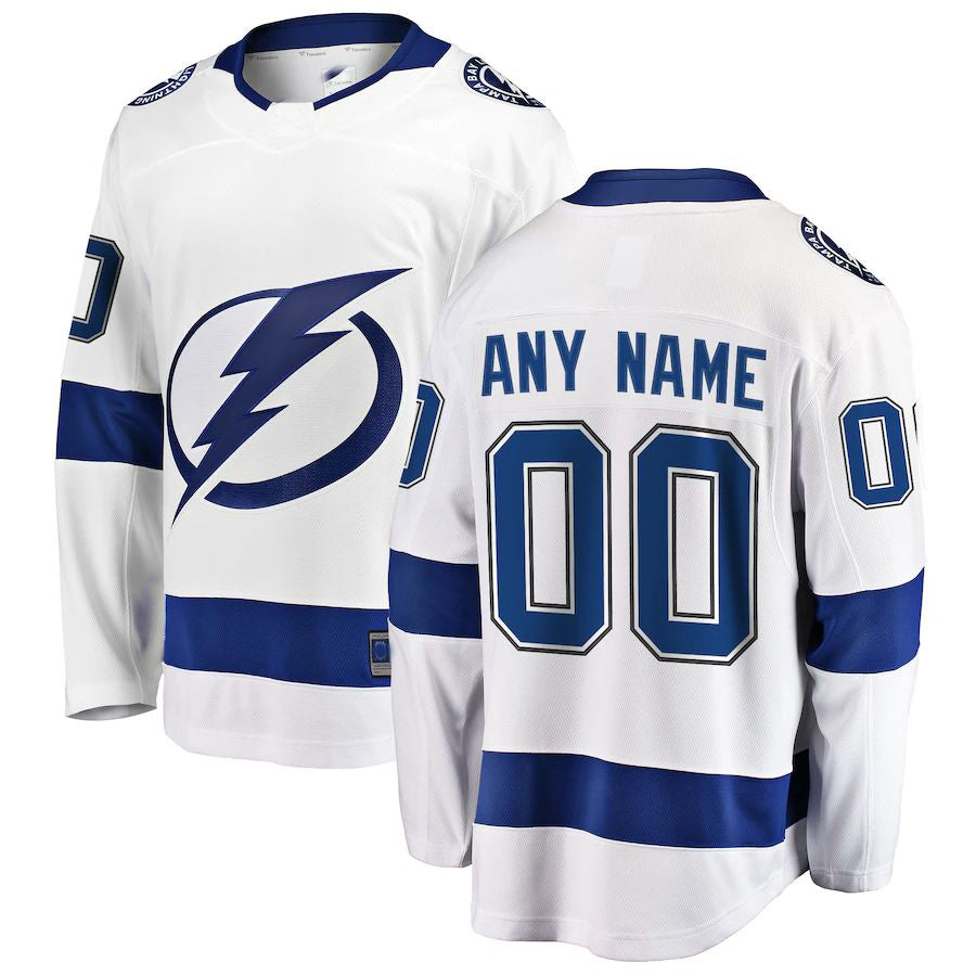 Custom TB.Lightning Fanatics Branded Away Breakaway Jersey White Stitched American Hockey Jerseys - Main View