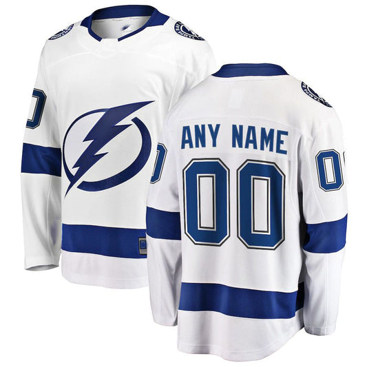 Custom TB.Lightning Fanatics Branded Away Breakaway Jersey White Stitched American Hockey Jerseys - Main View