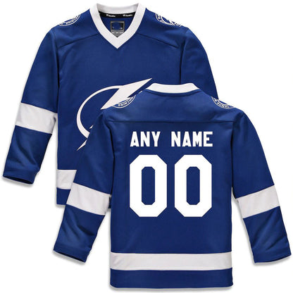 Custom TB.Lightning Fanatics Branded Home Replica Jersey Blue Stitched American Hockey Jerseys - Main View
