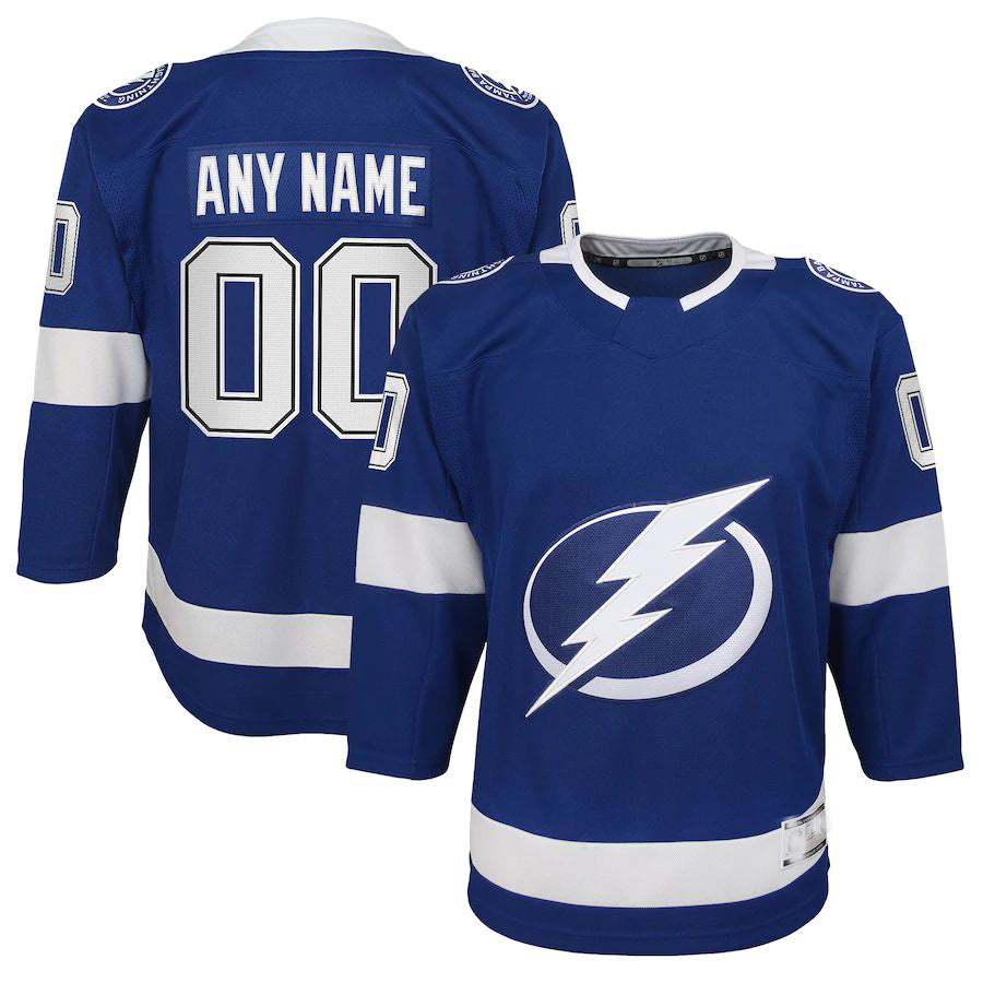 Custom TB.Lightning Home Premier Jersey Blue Stitched American Hockey Jerseys - Main View