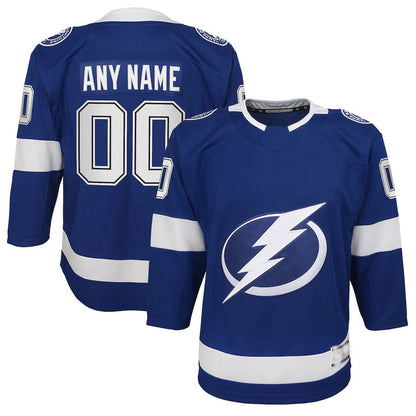Custom TB.Lightning Home Premier Jersey Blue Stitched American Hockey Jerseys - Main View
