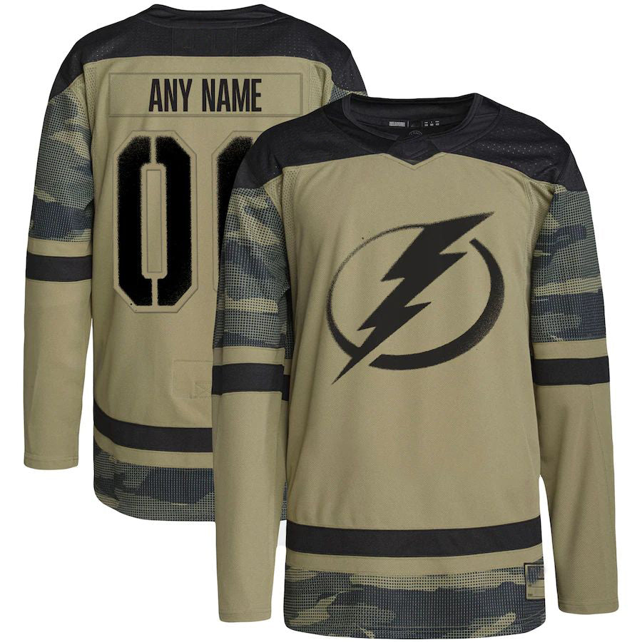 Custom TB.Lightning Military Appreciation Team Authentic Practice Jersey Camo Stitched American Hockey Jerseys - Main View