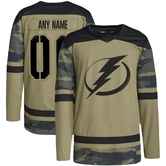 Custom TB.Lightning Military Appreciation Team Authentic Practice Jersey Camo Stitched American Hockey Jerseys - Main View