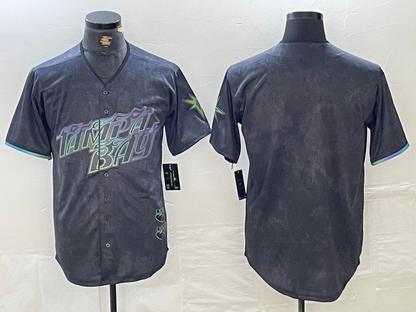 Tampa Bay Rays Blank Charcoal 2024 City Connect Limited Stitched Baseball Jersey - Main View